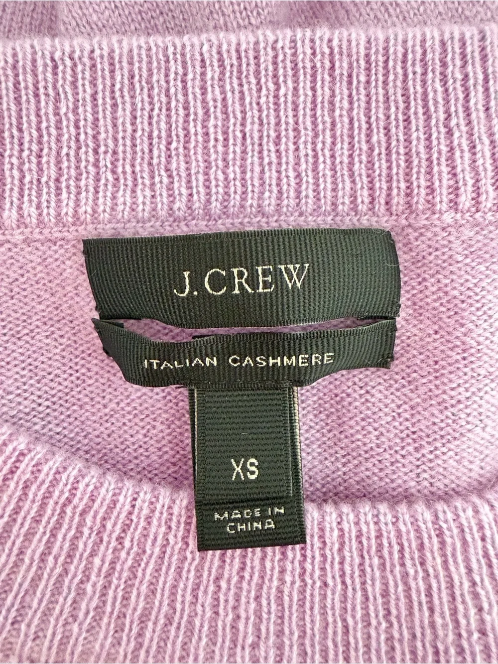 J. Crew Purple Italian Cashmere 3/4 sleeve Crewneck Sweater Size XS 8454